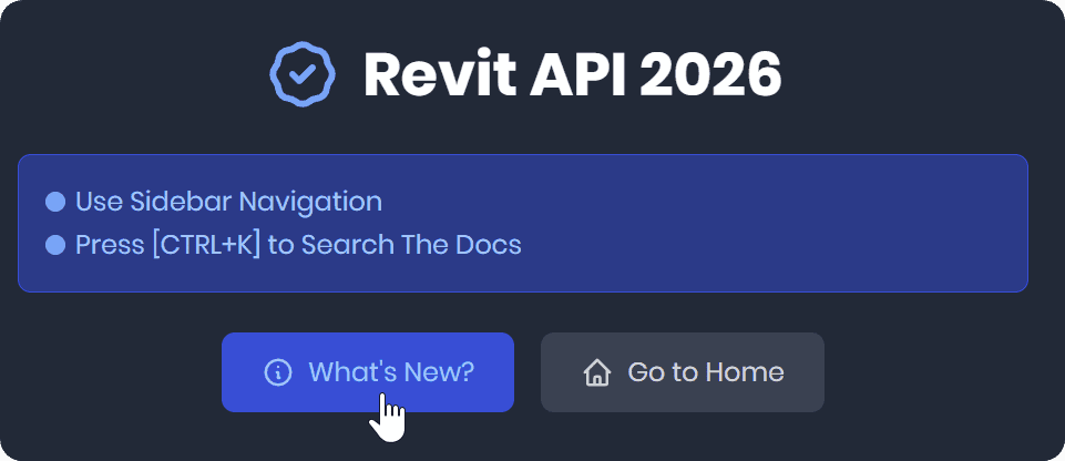 The What's New page in the documentation