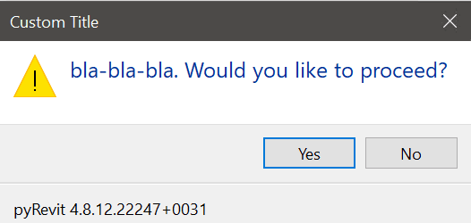 A Yes / No dialog