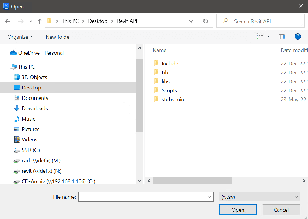 The native file dialog it opens